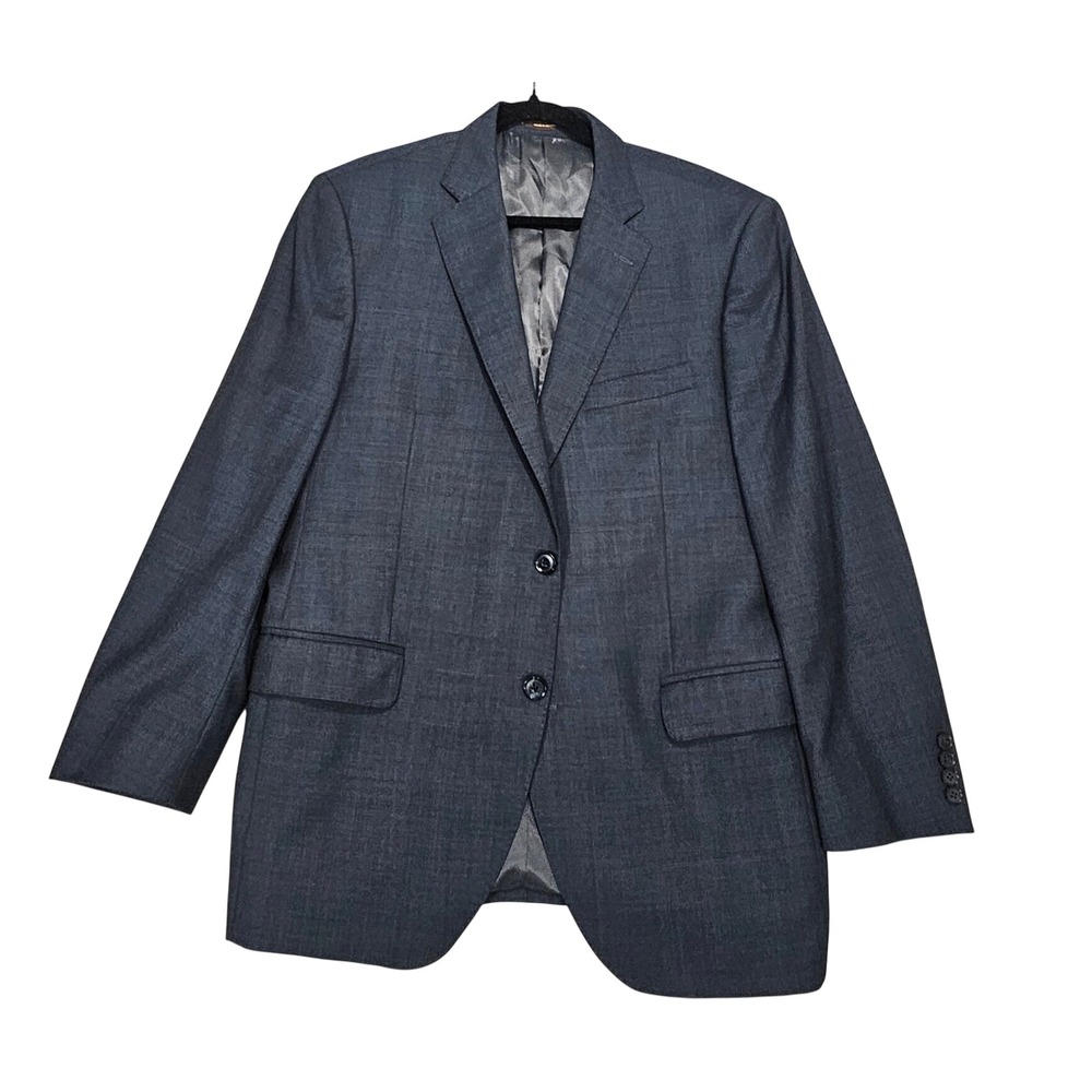 Peter Millar Sports Coat Mens 42 R 100%Wool Glenn Check Two Button Gray Blazer